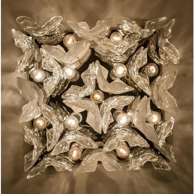 Massive Catena Murano Glass Flush Mount Chandelier by J.T. Kalmar, 1970s For Sale - Image 13 of 18