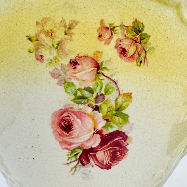 Pair of Victorian Ceramic Porcelain Urns/ Vases Figural Scene & Rose Back Transfers #848 For Sale - Image 14 of 18