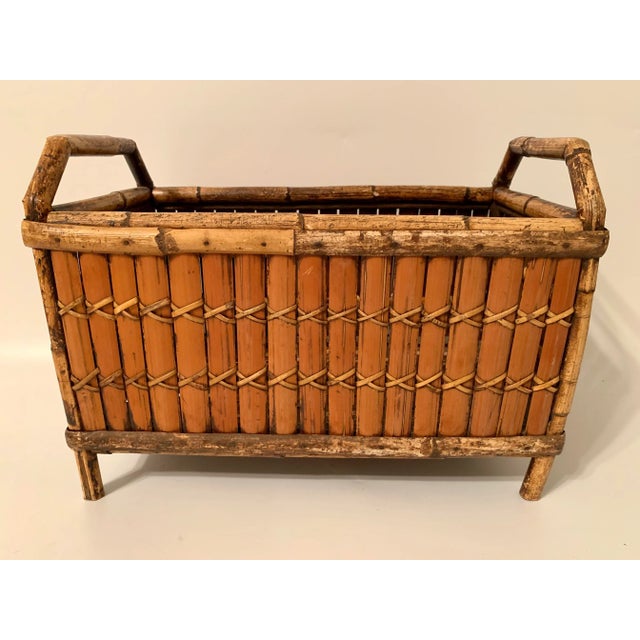 Vintage Boho Chic Bamboo Planter For Sale - Image 10 of 11