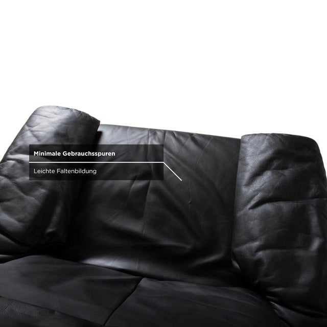Lugano Leather Armchair in Black with Manual and Reclining Function from Erpo For Sale - Image 12 of 18
