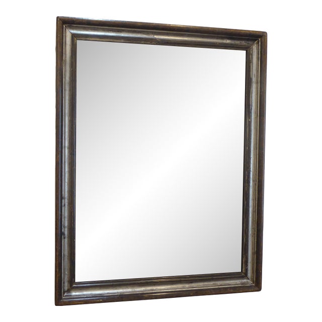 19th Century Silverleaf Mirror With Pewter Tones For Sale