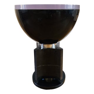 Sylvan s.f. Elba Charcoal Parchment, Brass & Resin Side Table by Sylvan Fiss For Sale