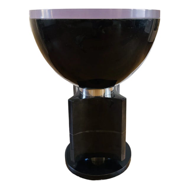 Sylvan s.f. Elba Charcoal Parchment, Brass & Resin Side Table by Sylvan Fiss For Sale