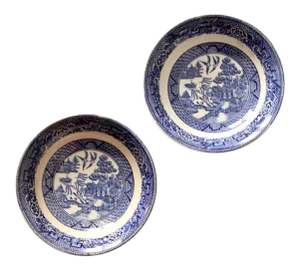 1940s Homer Laughlin Blue Willow Bowls - Set of 2