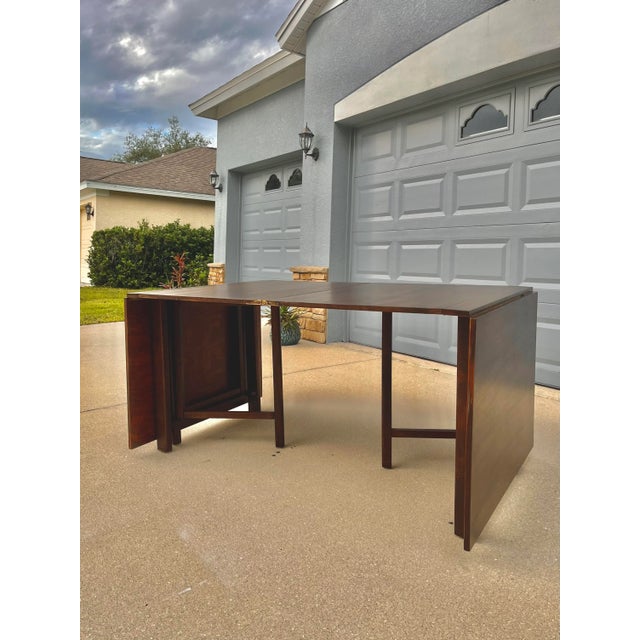 Wood Drop-Leaf ‘Maria’ Dining Extendable + Compact Table | in the Style Bruno Mathsson for Karl Mathsson 1950s For Sale - Image 7 of 12