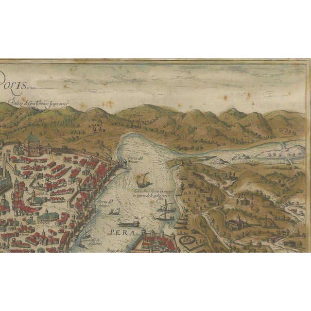 View of Istanbul Map, 1572 For Sale - Image 4 of 11