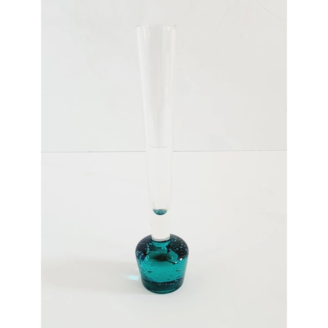 1960s Mid Century Homelgaard Per Lutken Teal Blue Bud Vase For Sale - Image 5 of 11
