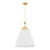 Hudson Valley Lighting Bronson 19.25 in. 1 Light Pendant in Aged Brass and White Plaster Finish For Sale In New York - Image 6 of 6