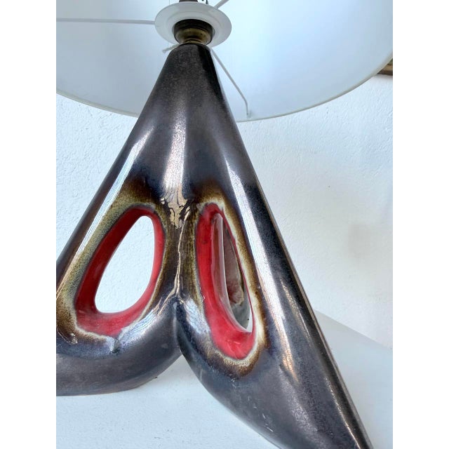 French Free-Form Triangular Ceramic Lamps, 1950s, Set of 2 For Sale - Image 16 of 18