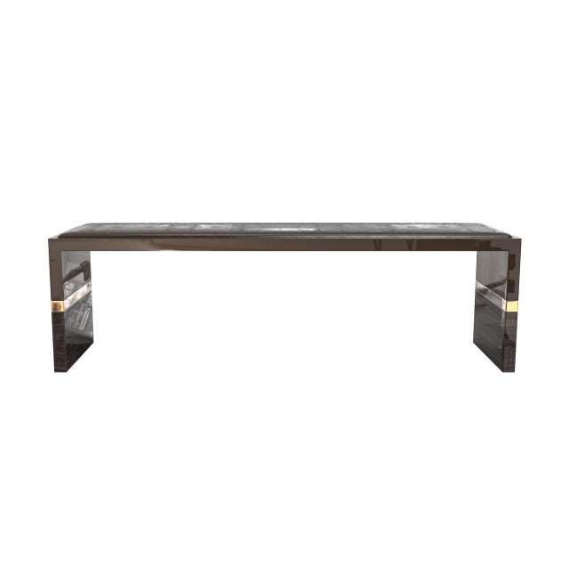 "Galeone" Bench with Stainless Steel, Walnut and Bronze Details Bizimyer Furniture. Unmatched. Unrivalled. Designed by...