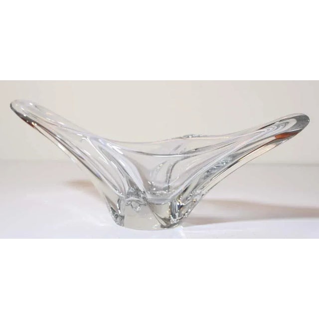 Daum France Sculptural Curvilinear Crystal Art Glass Fruit Bowl Centerpiece For Sale - Image 10 of 11