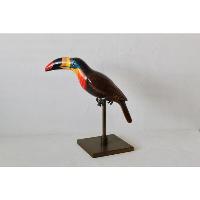 Sergio Bustamante A.P. Papier-mâché on Brass Stand Vintage Mid Century. Some wear on tail, see pics