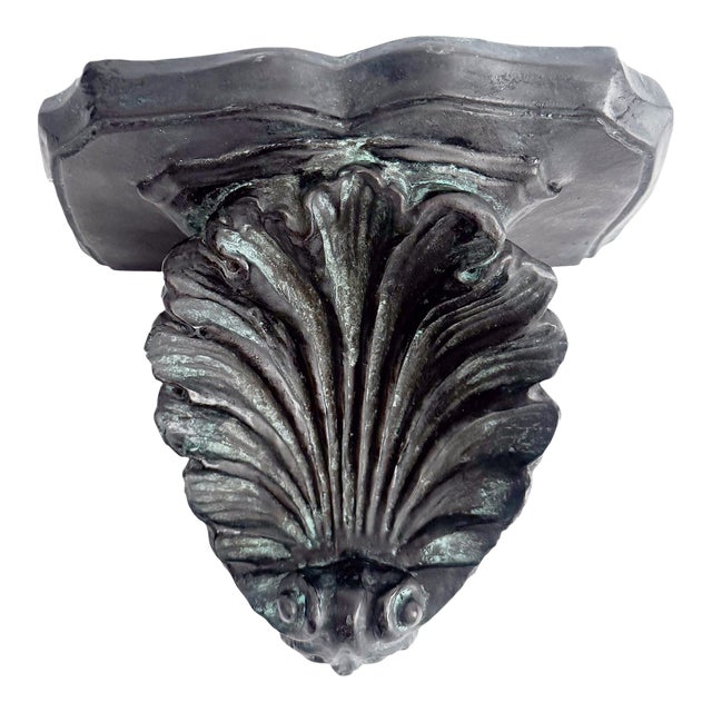 Vintage Regency Rococo-Style Ornate Shell Wall Bracket Shelf For Sale