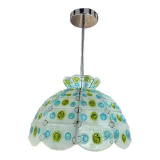 Feliper Delfinger Feders Hand Blown Glass Pendant For Sale