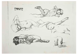 Cesare Maccari, Study for a Fresco, Lithograph, Early 20th Century