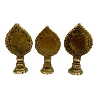 A Set of Antique Nepalese Brass Ritual Mirrors For Sale