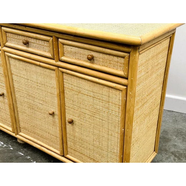 Vintage Bamboo and Rattan Sideboard, Italy, 1970s For Sale - Image 11 of 13