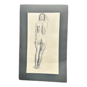 Charcoal Drawing of a Nude Woman