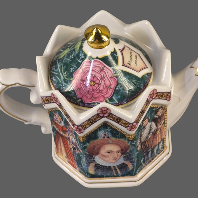 Ceramic Vintage Gothic Style James Sadler England Queen Elizabeth I Tea Pot For Sale - Image 7 of 10