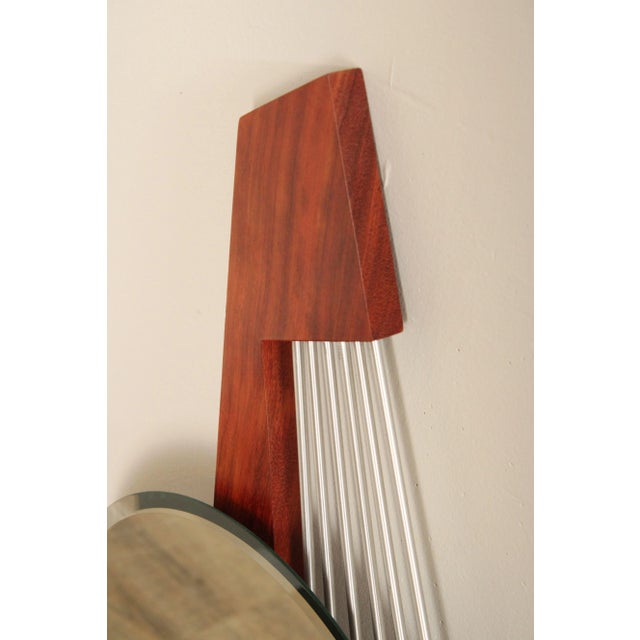 Wood Joeph Kovecses Modern Studio Crafted Mixed Media Sculpture Wall Mirror For Sale - Image 7 of 12