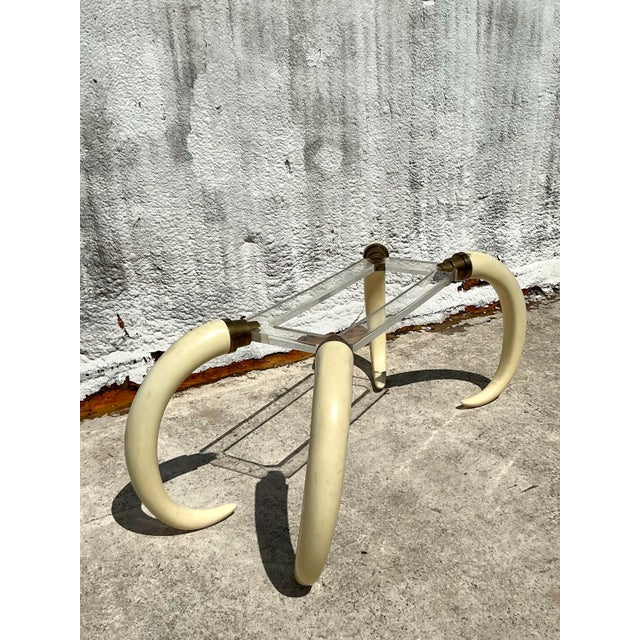 Late 20th Century Vintage Regency Tusk Pedestal Dining Table For Sale - Image 5 of 12