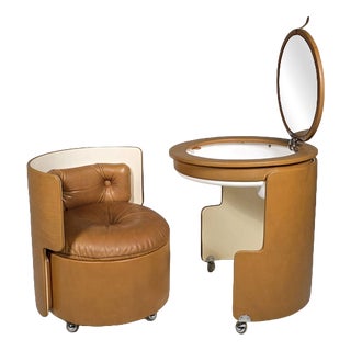 Dilly Dally Vanity Set by Luigi Massoni for Poltrona Frau, 1960s, Set of 2 For Sale