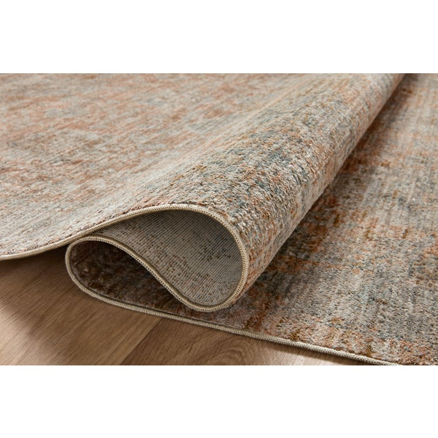 Traditional Jean Stoffer x Loloi Katherine Terracotta / Smoke 7'-10" x 7'-10" Round Area Rug For Sale - Image 3 of 9