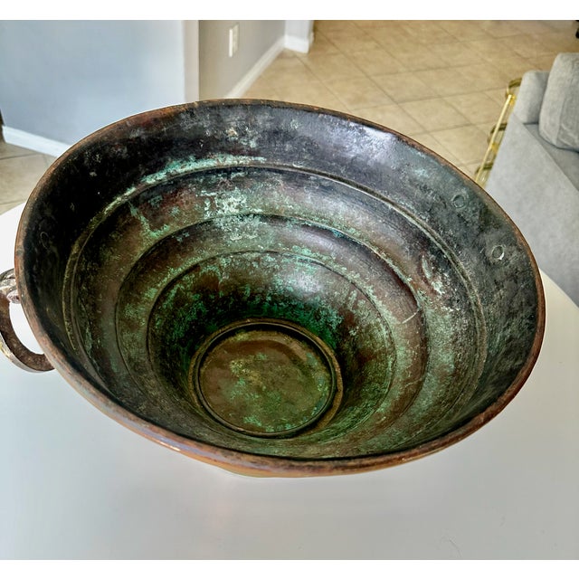 French Antique Copper & Brass Champagne Cooler or Planter For Sale - Image 12 of 18
