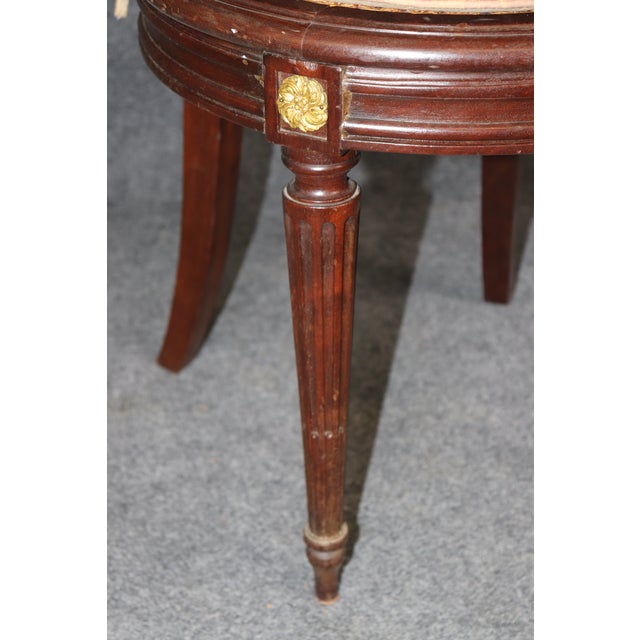 19th C Set 8 French Louis XVI Cane & Upholstered Bronze Mounted Side Chairs For Sale In Philadelphia - Image 6 of 13