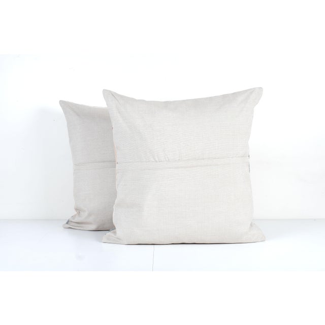 1960s Gray Suzani Embroidery Throw Pillow Cover - a Pair For Sale - Image 5 of 5