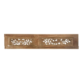 Small Double Botanical Antique Wood Panel For Sale
