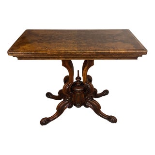 Antique Victorian Walnut Game Table, 1860 For Sale