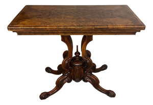 Antique Victorian Walnut Game Table, 1860