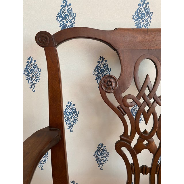 Antique Mid-1700s British Chippendale Mahogany Dining Chair With Arms For Sale In Richmond - Image 6 of 18