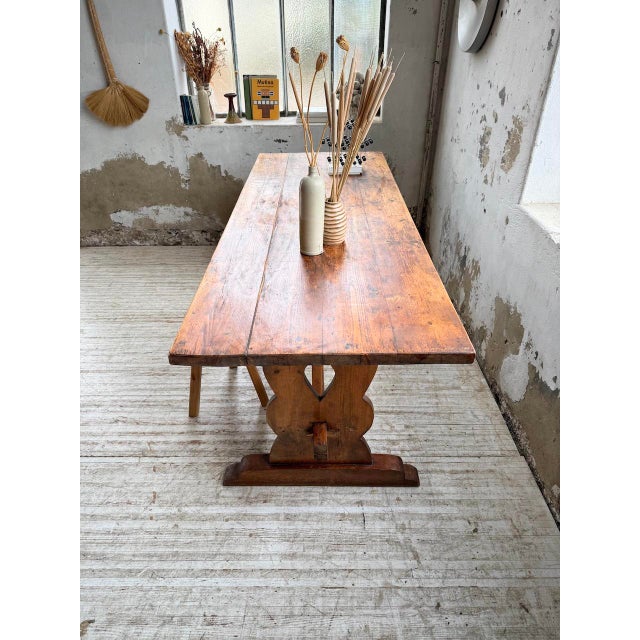 Monastery-Style Pine Farmhouse Table, 1950s For Sale - Image 15 of 18