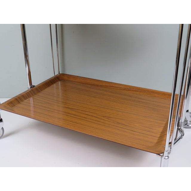 Dinett Folding Serving Trolley from Bremshey & Co., Germany, 1950s-1960s For Sale - Image 4 of 12