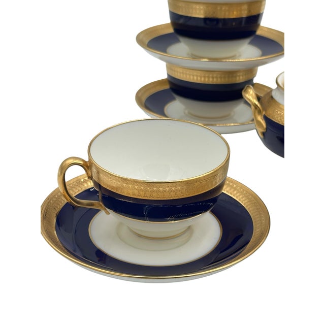 Mid 20th Century Minton “Cobalt & Gold” Pattern G6262 – Complete Tea Set for Eight - 30 Pieces For Sale - Image 12 of 16