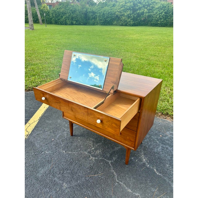 1960s Kipp Stewart for Drexel Declaration Walnut Chest of Drawers With Vanity For Sale In Miami - Image 6 of 12