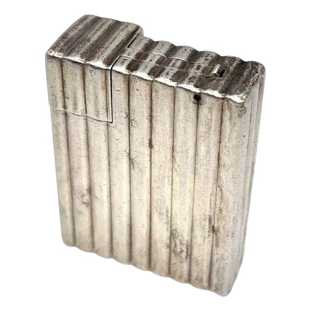 1930s Art Deco Sterling Silver Petrol Lift Lighter by Cartier Paris Derose For Sale