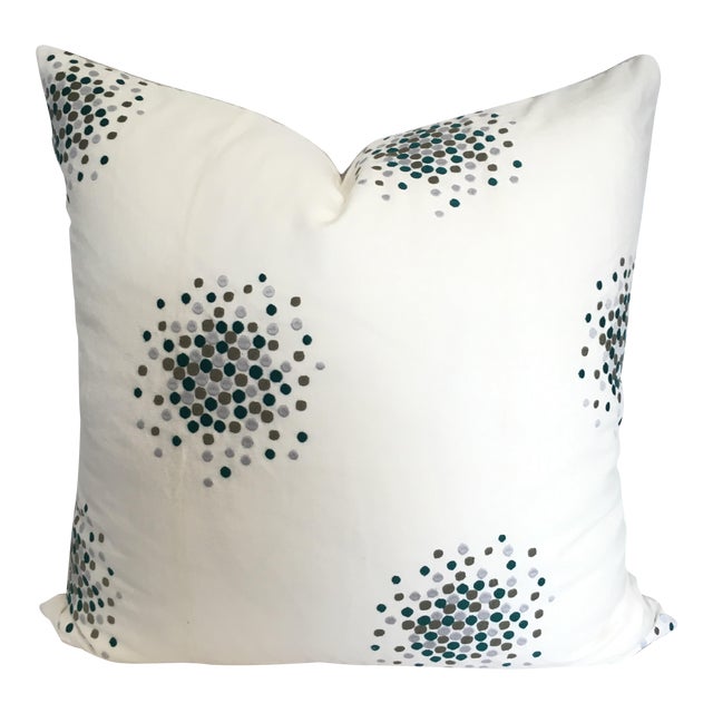 Designer Green Gray Embroidered Pillow Cover Chairish