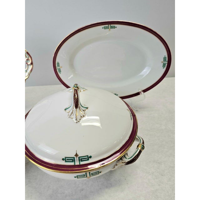 Beaux-Arts Antique Richard Briggs Boston Neoclassical Dessert Service With Gold Gilt Eight-Piece Set For Sale - Image 3 of 18