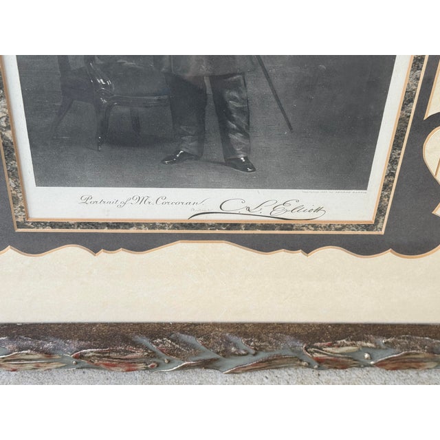 Late 19th Century Framed Antique Engraving Titled “Portrait of Mr Corcoran” For Sale - Image 5 of 9
