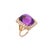 Mid-Century Modern 18k Yellow Gold Amethyst & Diamond Cocktail Ring Size 10 For Sale - Image 3 of 10