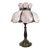 Vintage 1970's Art Nouveau Style Pink Bent Glass Rose Accent Table Lamp For Sale