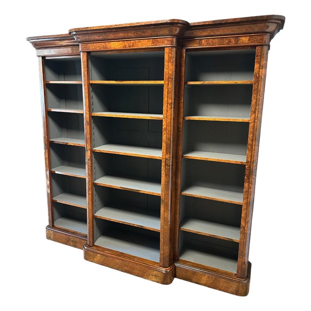 Large Open Bookcase in Walnut For Sale