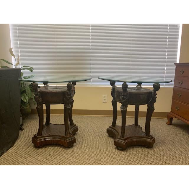 These pair of tables are hand crafted and well made. Each of the ladies are unique in their own way. Beautiful pieces with...