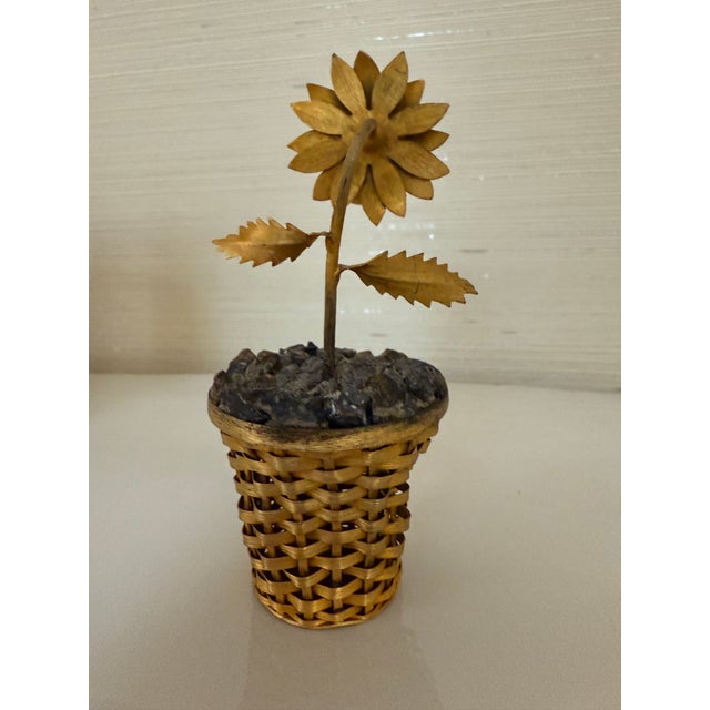 English Gilt Sterling Potted Flower Attrib Tiffany & Co Janna Thomas For Sale - Image 3 of 10