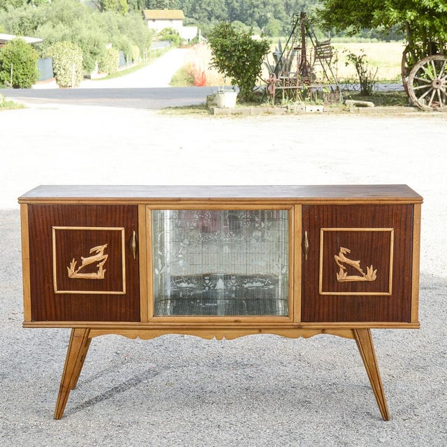 Two-Tone Bar Cabinet Sideboard with Carved Cevi, Italy, 1960s For Sale - Image 10 of 18