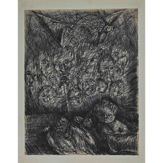 Lucifer Mephistopheles is an original drawing in China ink on paper realized by Maurice Walter Edmond de Lambert. Good...