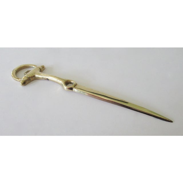 Vintage Mid-Century Equestrian Style Horse-Shoe Shaped Brass Letter Opener For Sale In Rochester - Image 6 of 9